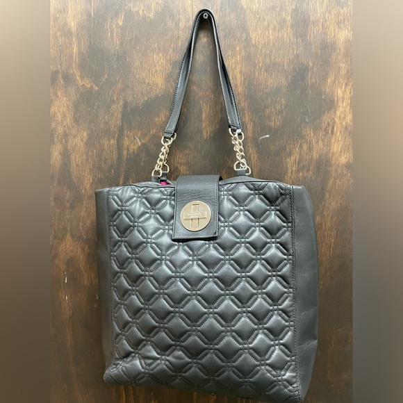 kate spade Handbags - Kate Spade New York Gold Hardware Large Quilted Leather Shoulder Tote in Black